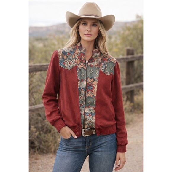 Lori of California Jackets & Blazers - Lori of California AM Casuals Vtg Tribal Full Zip Jacket Western Boho Womens 10